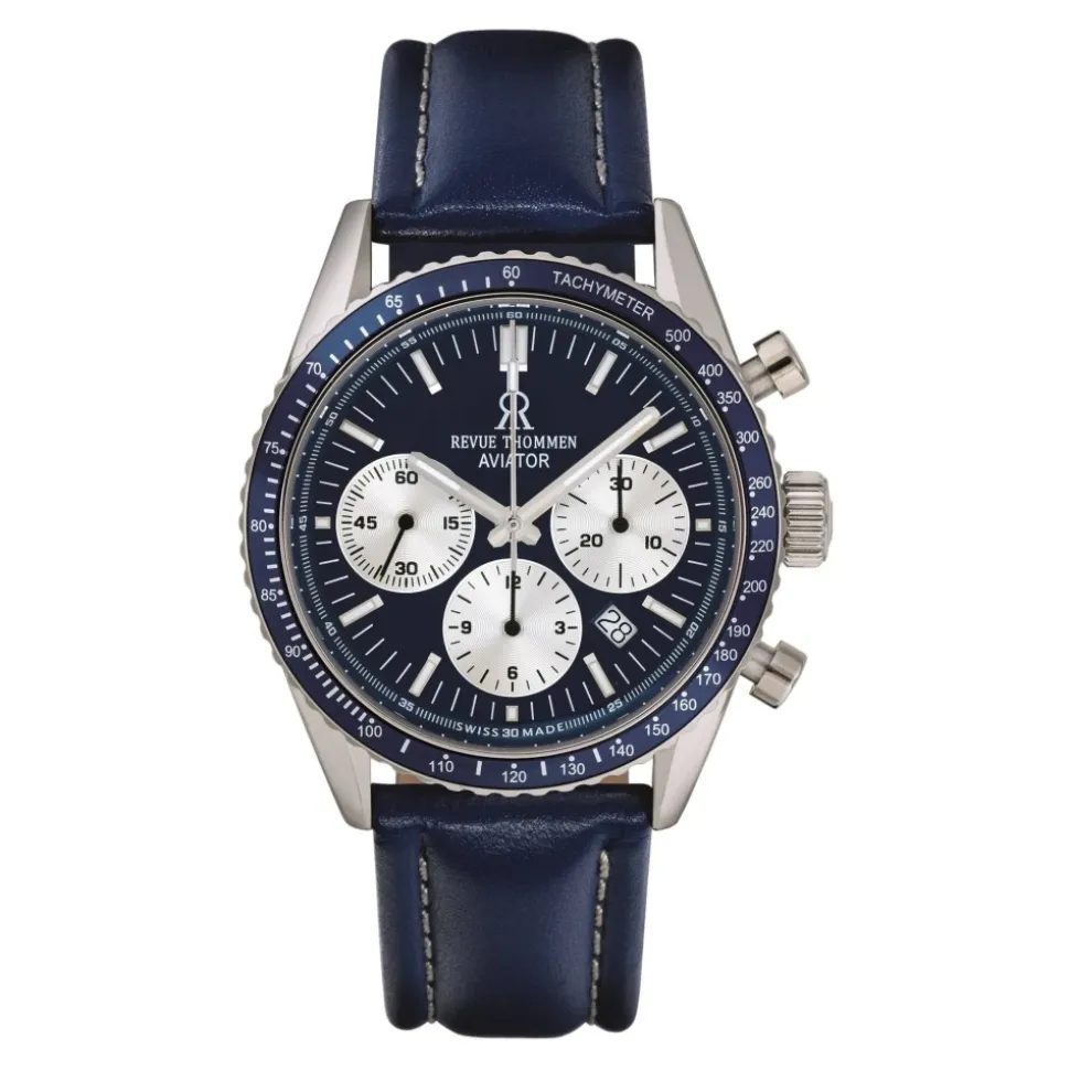 Aviator Chronograph Leather Watch