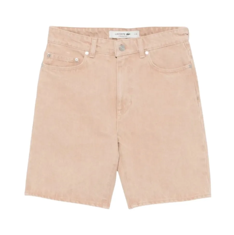 Beige Bermuda Denim Shorts