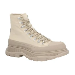 Beige LaceUp Platform Buty