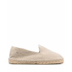 Beżowe Espadryle Płaskie Buty