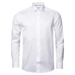 Biała Koszula Slim Fit z Twillu