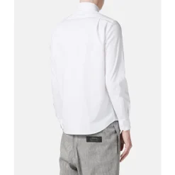 Biała koszula z długim rękawem o kroju slim fit