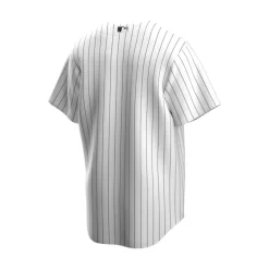 Biała Koszulka Baseballowa MLB w Paski