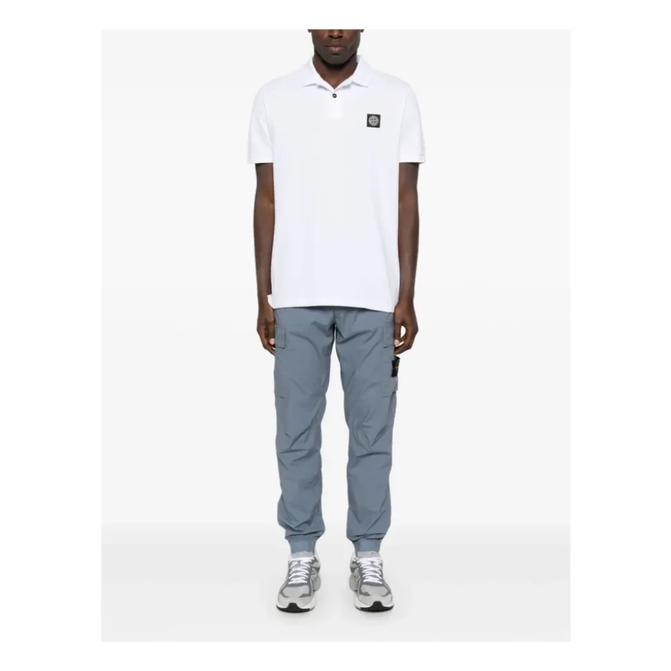 Biała Koszulka Polo Slim-Fit z Logo Patch