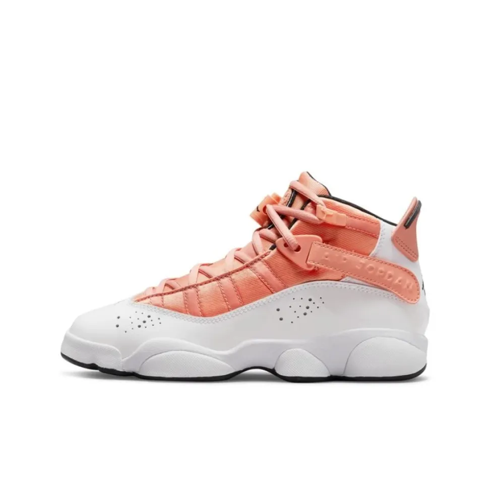 Białe Różowe 6 Rings Sneakers