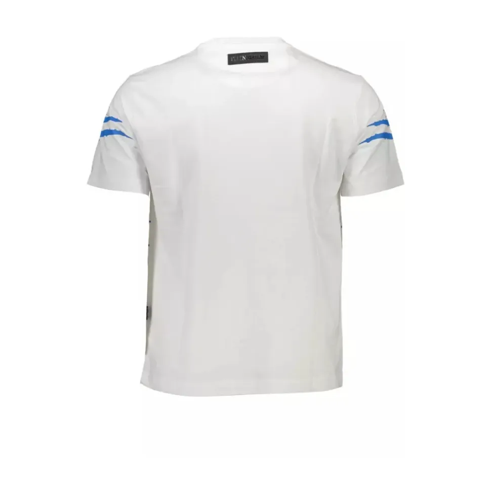 Biały Bawełniany T-shirt Męski