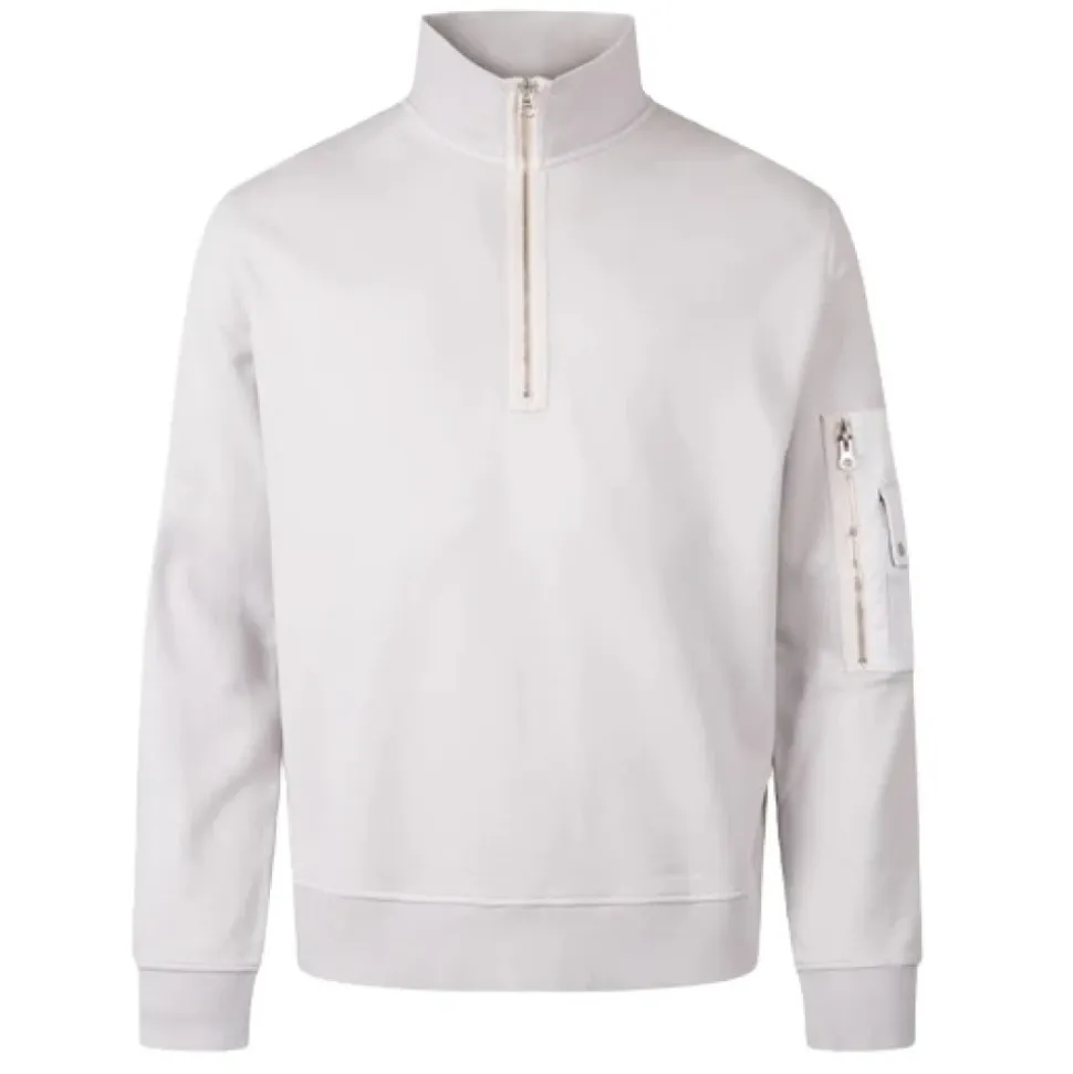 Bluza z diagonalnego polaru z zamkiem 1/4, barwiona w kawałku