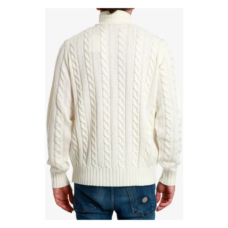 Braided Zip Turtleneck