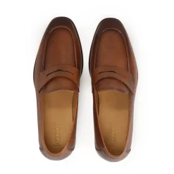 Brązowe loafersy z skóry