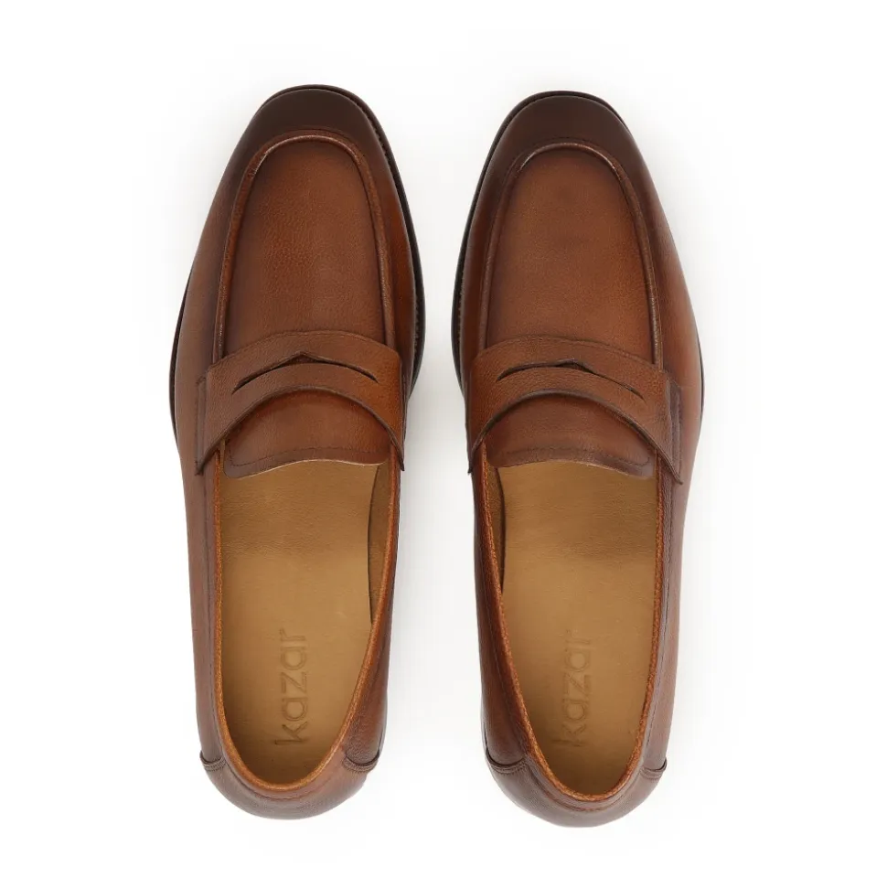 Brązowe loafersy z skóry