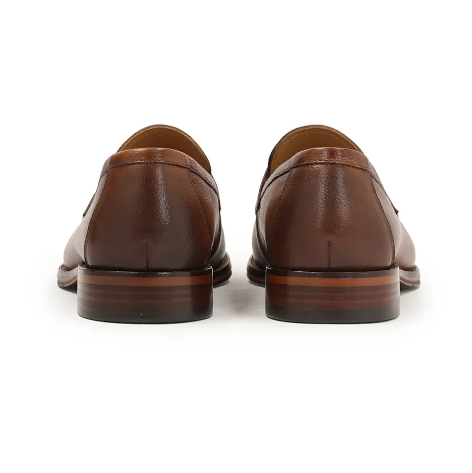 Brązowe loafersy z skóry