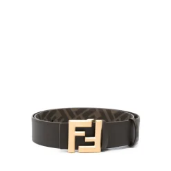 Brązowy Pasek z Logo i Sprzączką