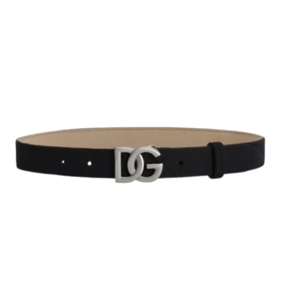 Canvas and Calfskin Logo Belt