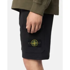 Cargo Bawełna Fleece Szorty Czarne
