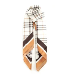 Check Knight Stamp Silk Scarf