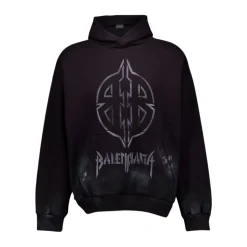 Czarna Bluza z Metalowym Wzorem BB