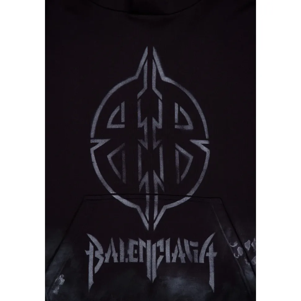 Czarna Bluza z Metalowym Wzorem BB