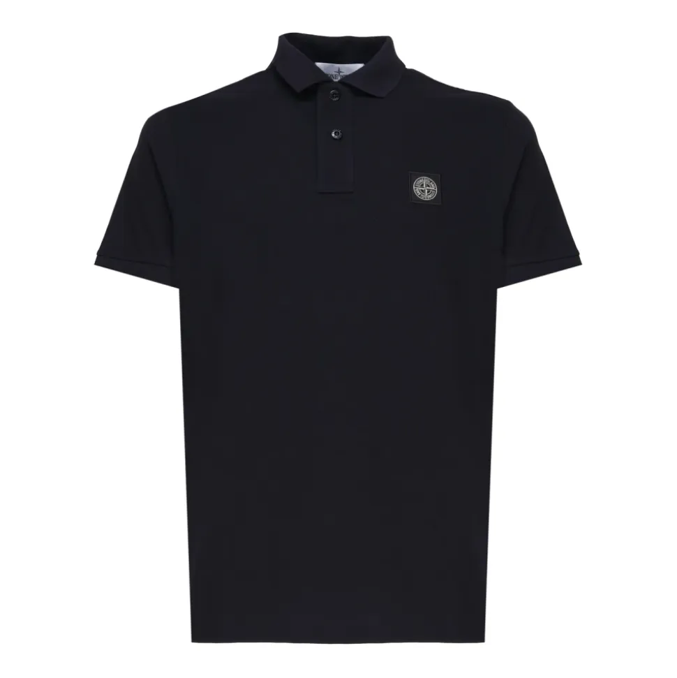 Czarna koszulka polo z logo kompasu