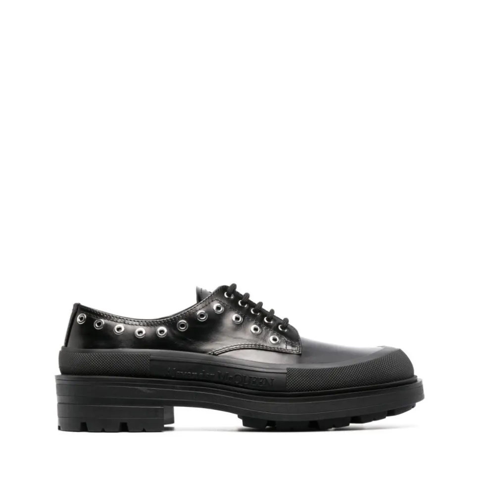 Czarne Buty Chunky-Sole Derby