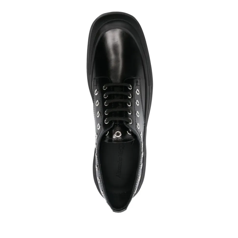 Czarne Buty Chunky-Sole Derby