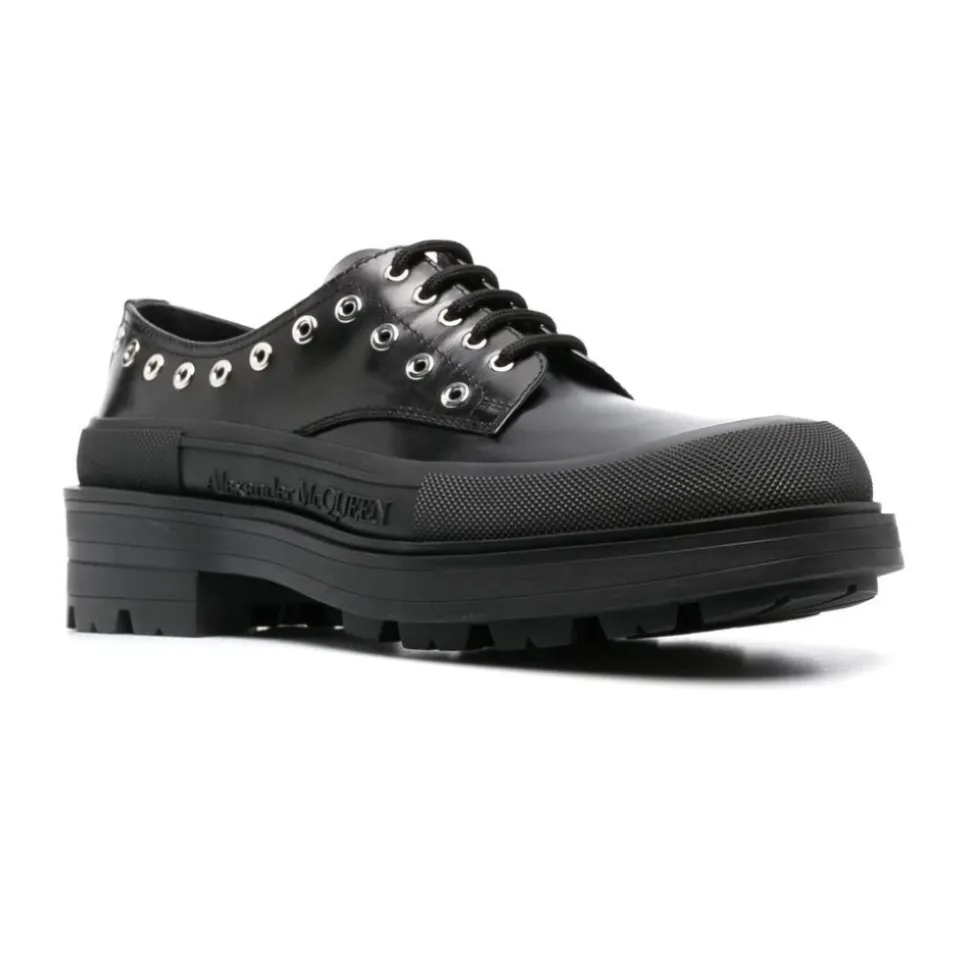 Czarne Buty Chunky-Sole Derby