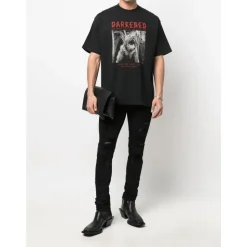 Czarne Dżinsy Skinny dla Mężczyzn