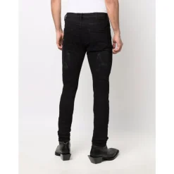 Czarne Dżinsy Skinny dla Mężczyzn