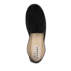 Czarne Espadryle Zamszowe Slip-On Buty