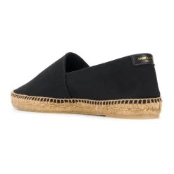 Czarne Espadryle z Logo z Kanwy