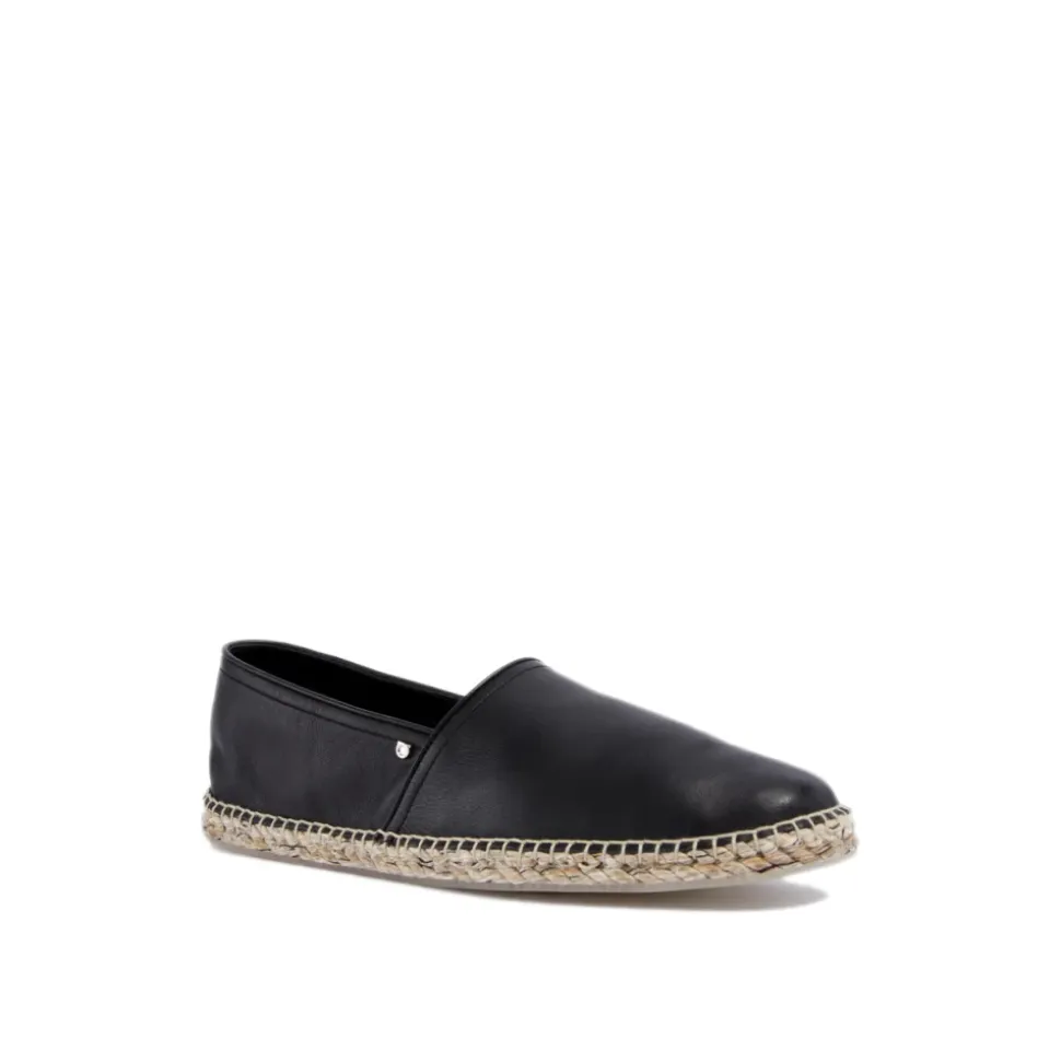 Czarne Gancini Logo Espadryle