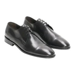 Czarne skórzane buty Derby dla mężczyzn