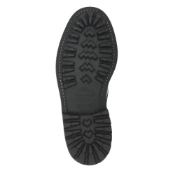 Czarne Skórzane Buty na Płaskim Obcasie