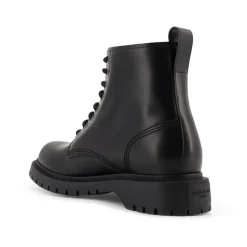 Czarne Skórzane Buty Włochy