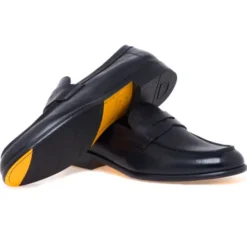 Czarne Skórzane Mokasyny Penny Loafer