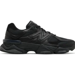 Czarne skórzane unisex sneakersy 9060