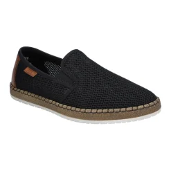 Czarne Sznurowane Espadryle z Tkaniny