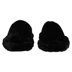 Czarne Welurowe Chodaki Kapcie Buty