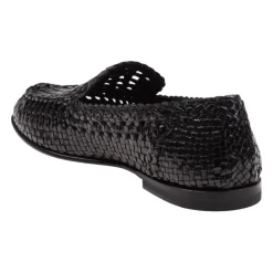 Czarny Loafer Kapcie Elegancki Styl