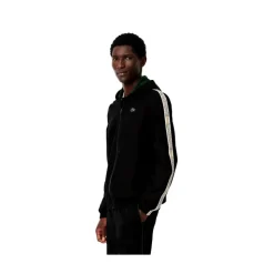 Czarny Paskowany Logo Tennis Tracksuit