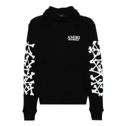 Czarny sweter z kapturem i logo