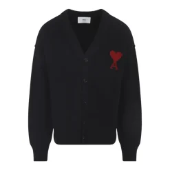 Czarny Wełniany Sweter z Dekoltem V AW25