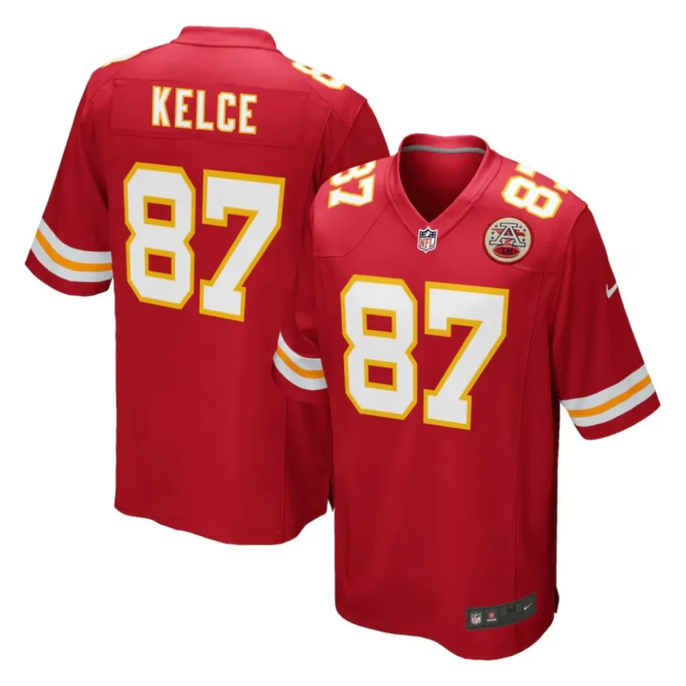 Czerwony Chiefs Travis Kelce NFL Jersey
