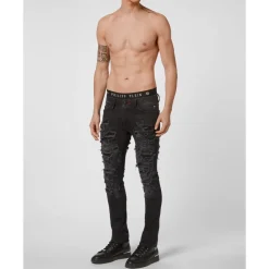 Denim Slim Fit z Metalową Siatką