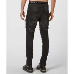 Denim Slim Fit z Metalową Siatką