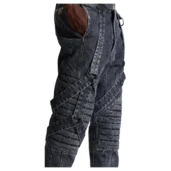 Dżinsy Slim-fit z bawełny ze wzorem żeberkowym