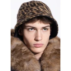 Dwustronny kapelusz typu bucket w panterkę