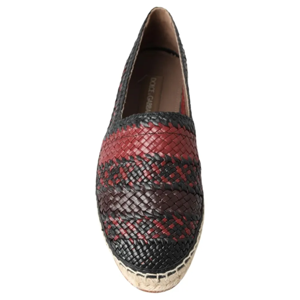 Eleganckie Espadryle z Tkanej Skóry