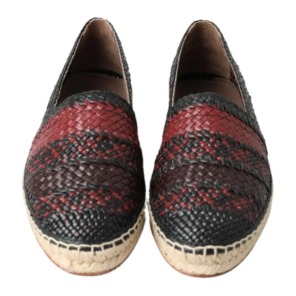 Eleganckie Espadryle z Tkanej Skóry