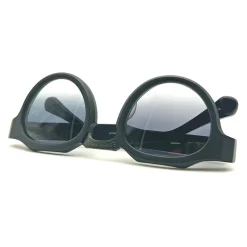 Eleganckie matowe czarne okulary panto