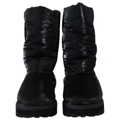 Eleganckie Średnie Buty w Czarnym Poliestrze